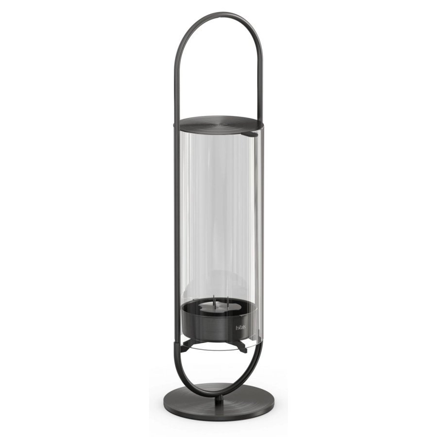höfats OVAL CANDLE 35 Windlicht - schwarz - Höhe 36 cm - 10x10 cm