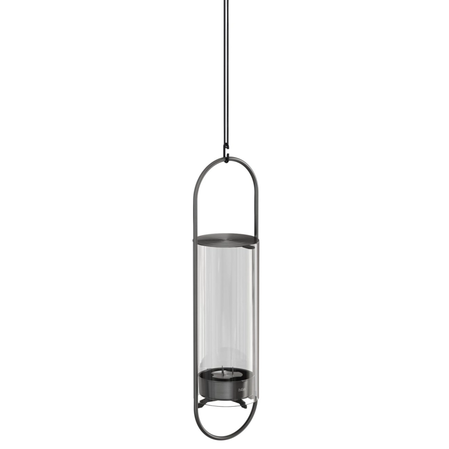 höfats OVAL CANDLE 35 Windlicht - schwarz - Höhe 36 cm - 10x10 cm