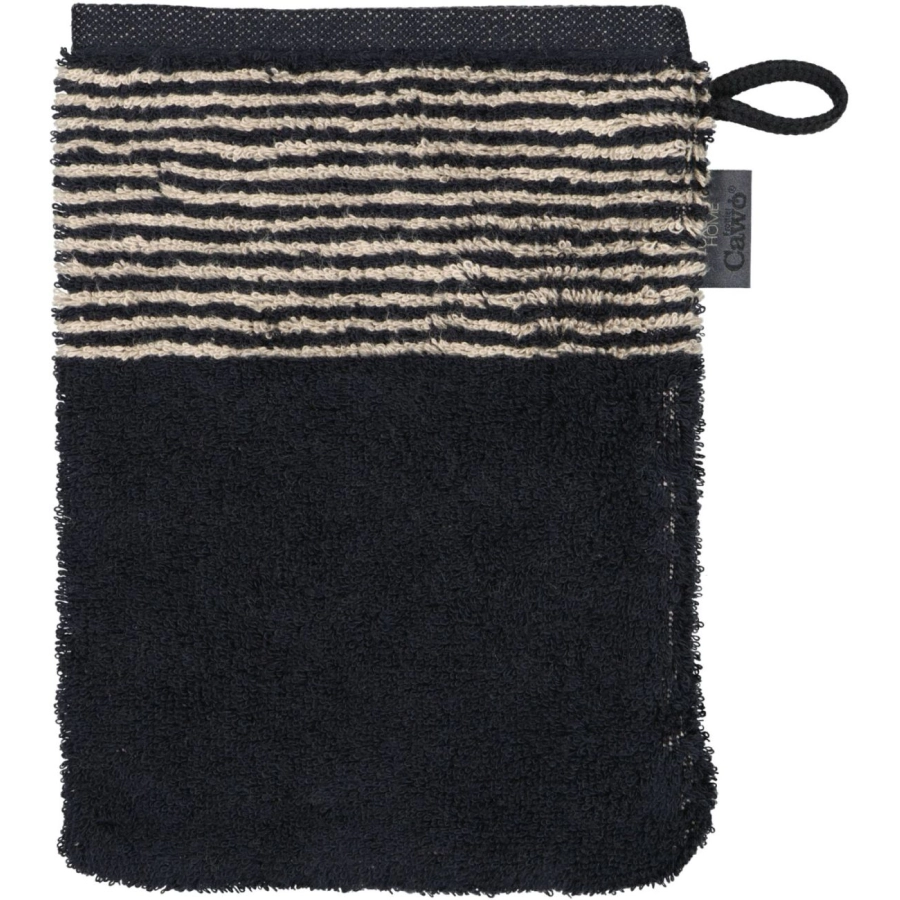 Cawö Two-Tone Waschhandschuh - schwarz - 16x22 cm