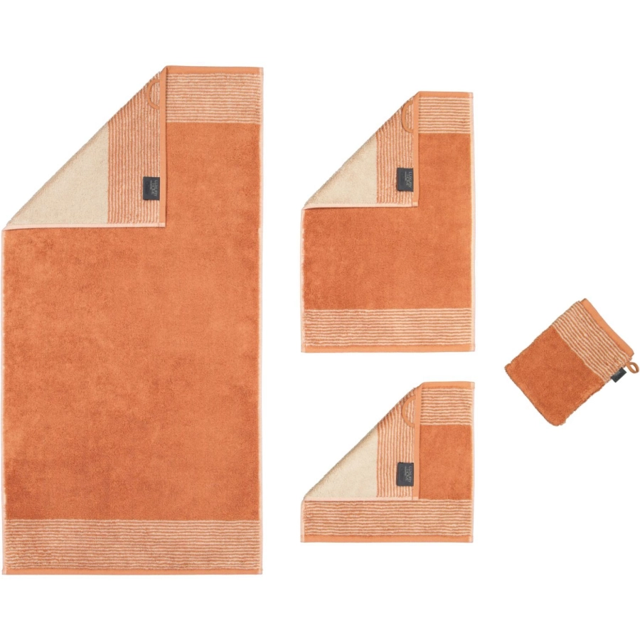 Cawö Two-Tone Waschhandschuh - kupfer - 16x22 cm
