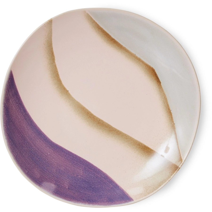 HK living 70's Ceramic Side Plate Beilagenteller 2er-Set - valley - 2er-Set: Ø 22 cm - Höhe 2 cm