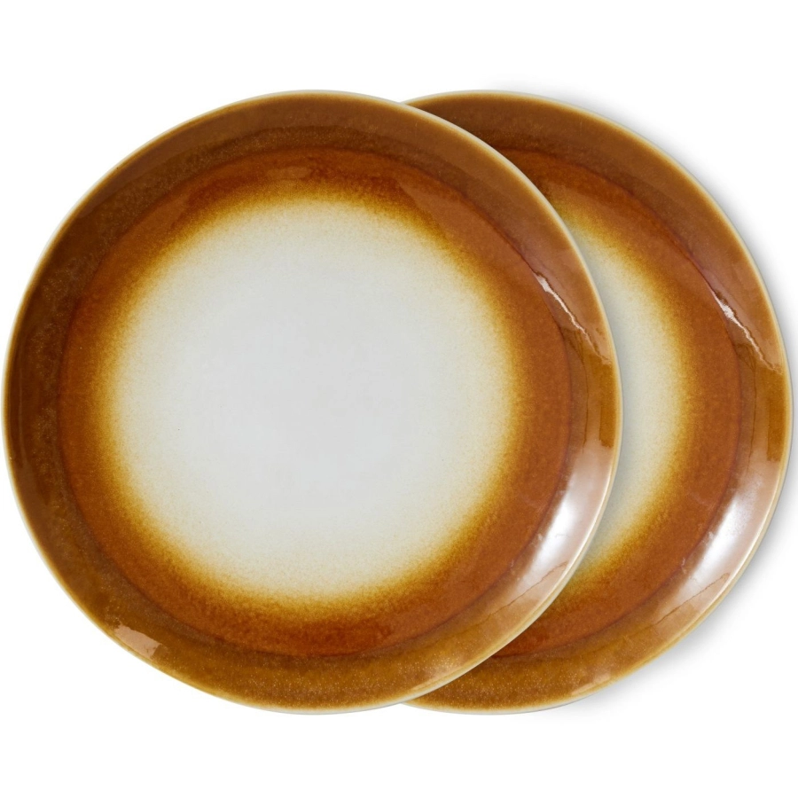 HK living 70's Ceramic Dinner Teller 2er-Set - supernova - 2er-Set Ø 29 cm - Höhe 2 cm
