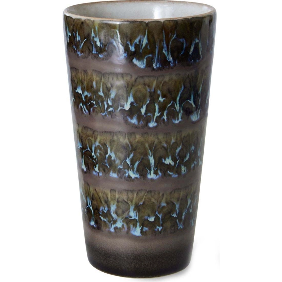 HK living 70s Ceramics Milchbecher - fern - 280 ml - Ø 7,5 cm - 7,5x7,5x13 cm