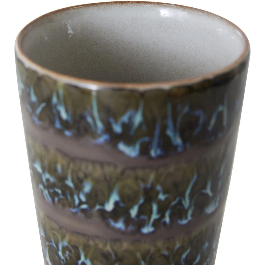 HK living 70s Ceramics Milchbecher - fern - 280 ml - Ø 7,5 cm - 7,5x7,5x13 cm