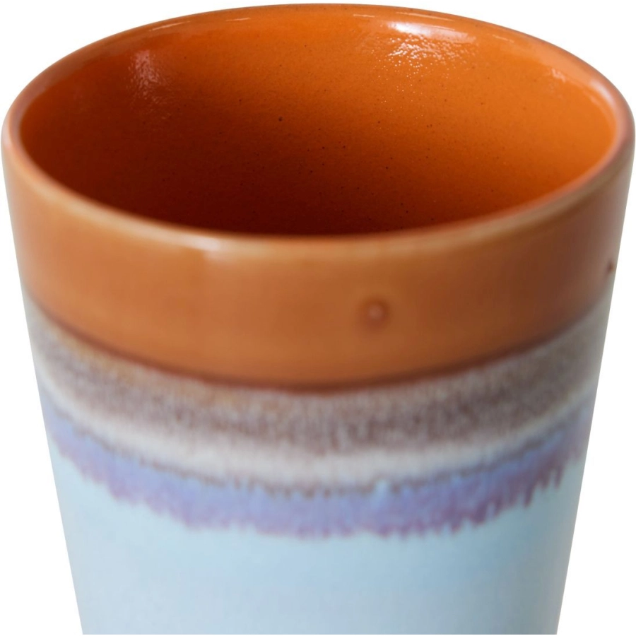 HK living 70s Ceramics Milchbecher - ash - 280 ml - Ø 7,5 cm - 7,5x7,5x13 cm