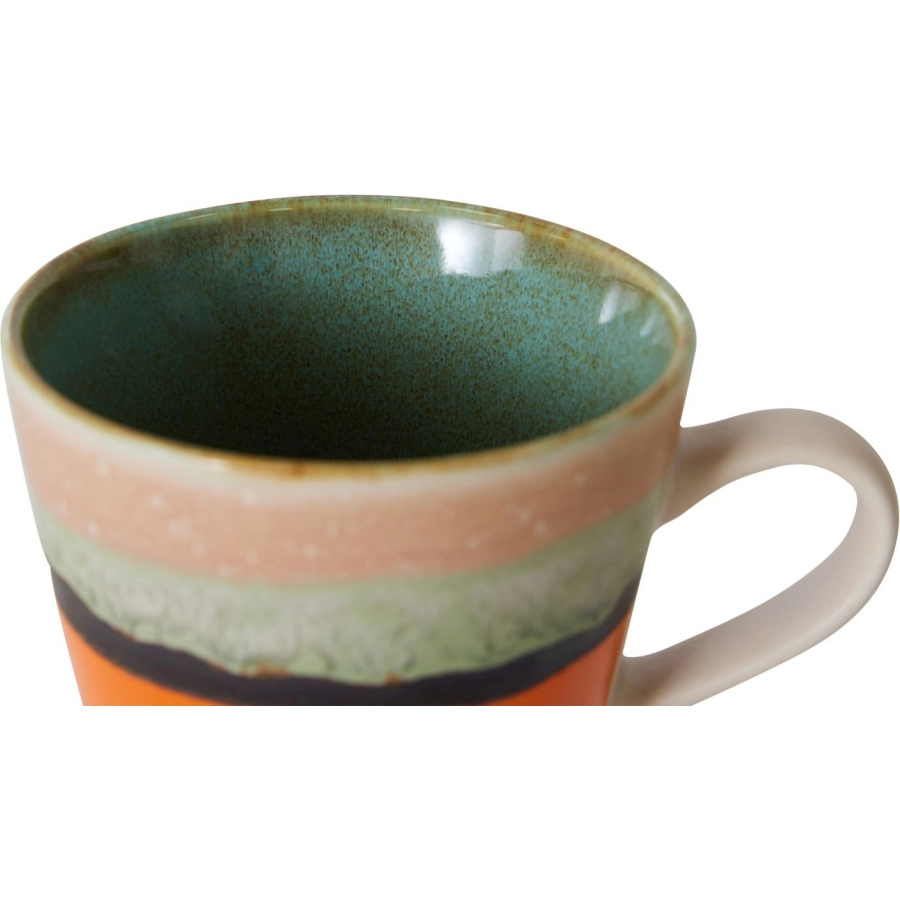 HK living Ceramic 70's Cappuccino-Tasse - burst - 300 ml - Ø 8,5 cm - 12x8,5x9,5 cm