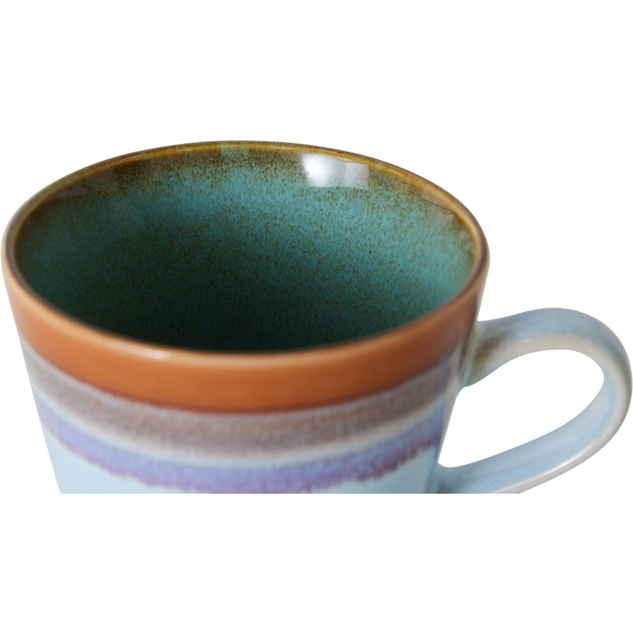HK living Ceramic 70's Cappuccino-Tasse - ash - 300 ml - Ø 8,5 cm - 12x8,5x9,5 cm