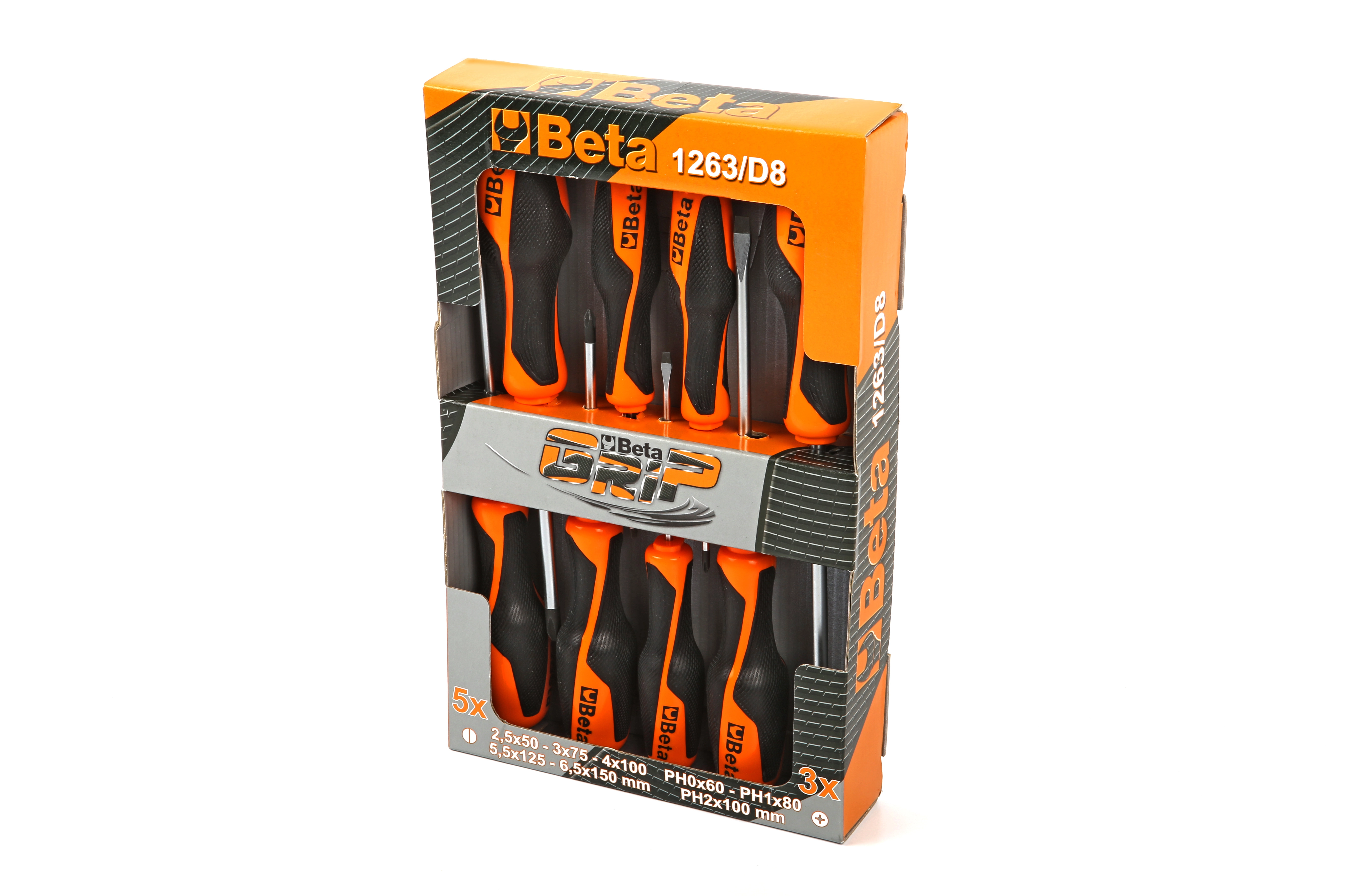 Beta 1263 Grip 8-teilige Schraubendreher-Sets