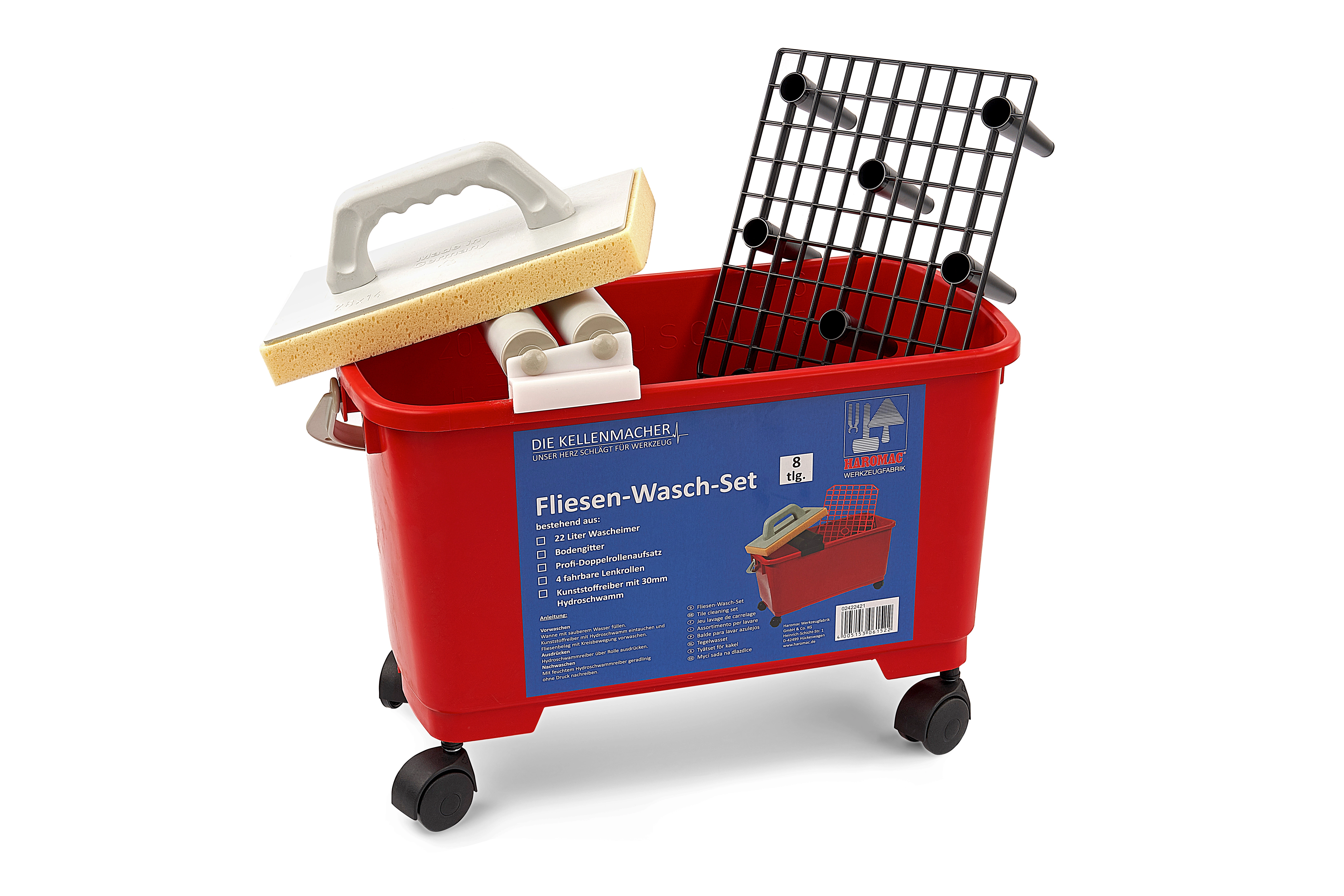 Haromac Badeschwammset, Fliesenspülset, Fugenset komplett 22 Liter