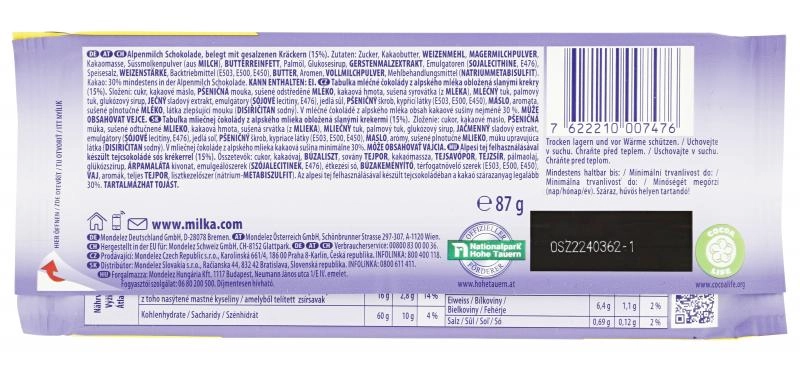 Milka Tafel Alpenmilch & Tuc Cracker
