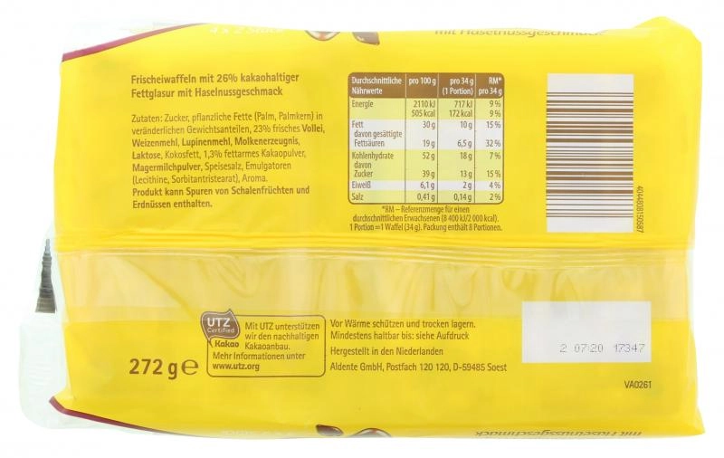 Aldente Gefüllte Frischei Waffeln Haselnuss