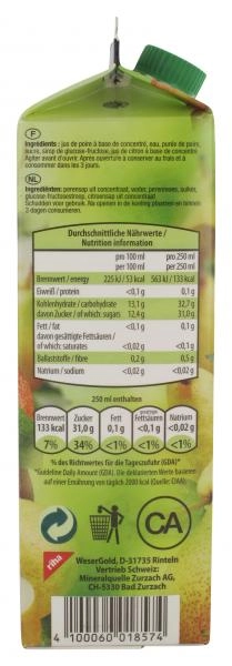 Wesergold Birnen-Nektar