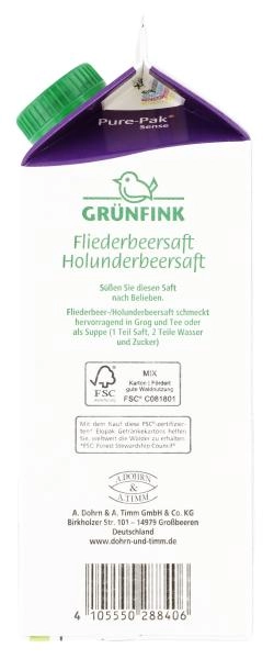 Grünfink Fliederbeersaft Holunderbeersaft