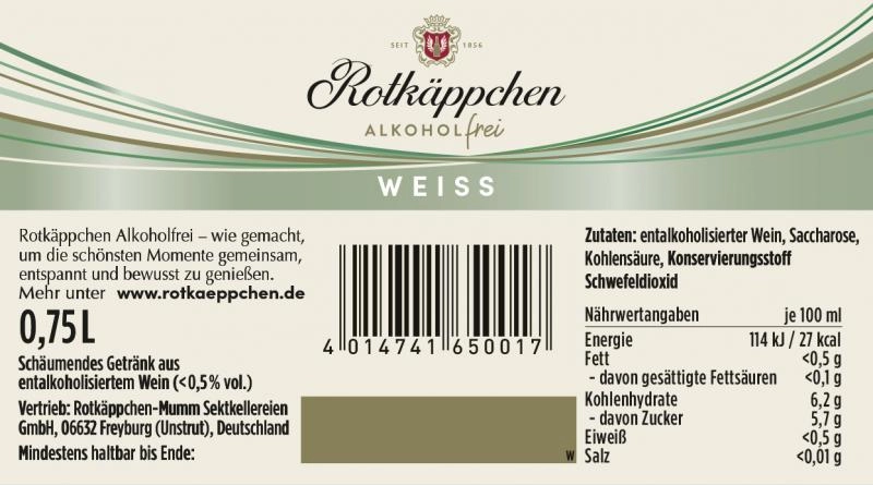 Rotkäppchen Sekt alkoholfrei weiß