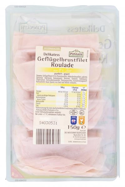 Ponnath Delikatess Geflügelbrustfilet Roulade