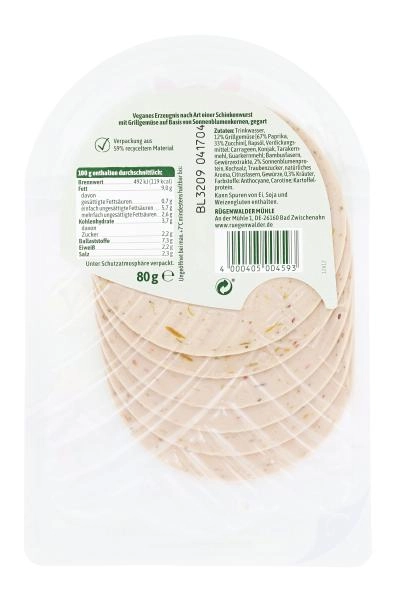 Rügenwalder Mühle Veganer Schinken Spicker mit Grillgemüse