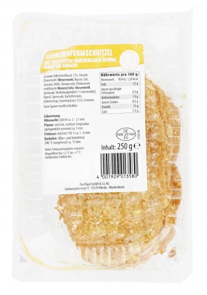 Sprehe Hähnchenformschnitzel