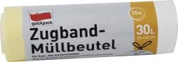 Quickpack Müllbeutel mit Zugband 30 Liter
