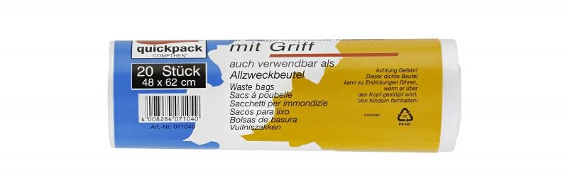 Quickpack Müllbeutel mit Griff 20 Liter