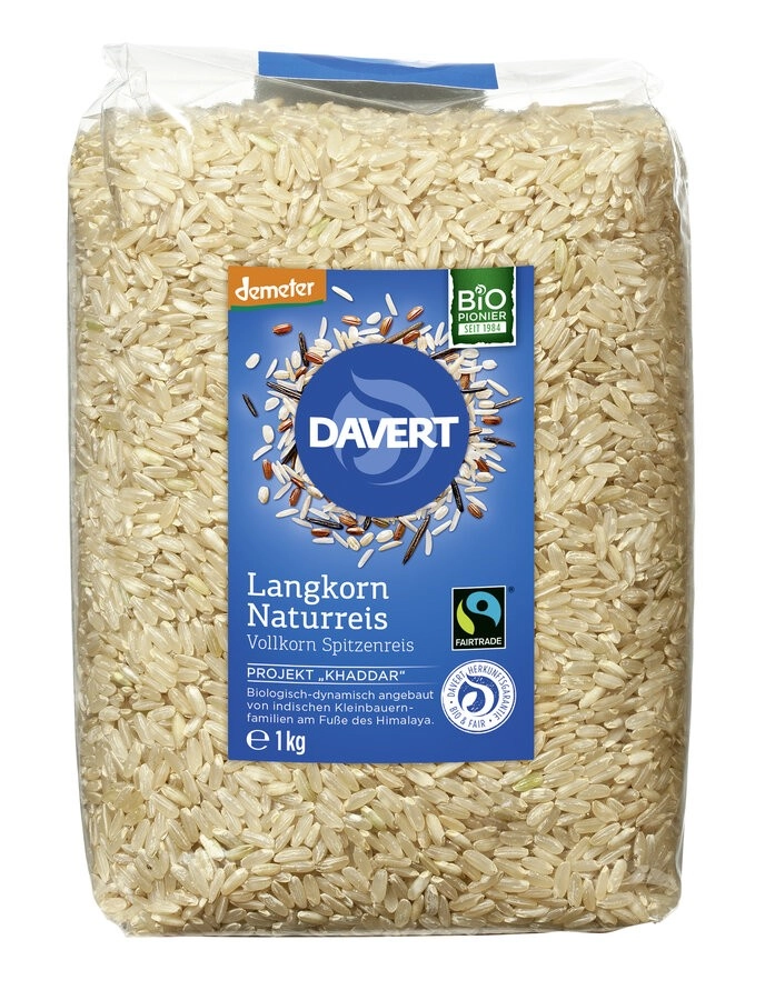 Davert Langkorn Naturreis, - Vollkorn - Fairtrade,