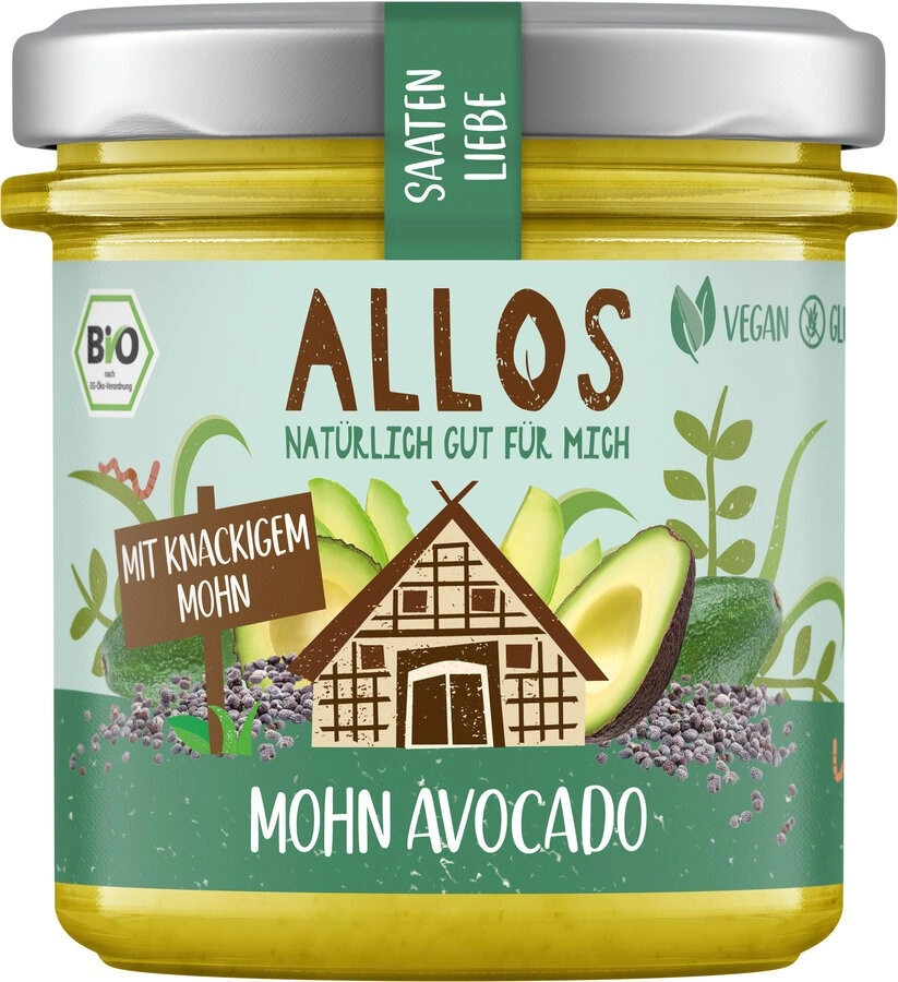 Allos Saatenliebe Mohn Avocado, 135 gr Glas