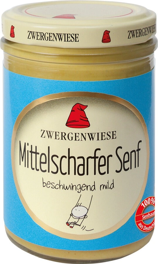 Zwergenwiese Mittelscharfer Senf, 160 ml Glas