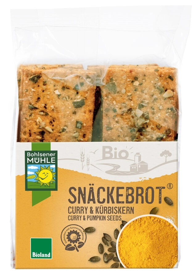 Bohlsener Mühle Curry & Kürbiskern Snäckebrot, Bio