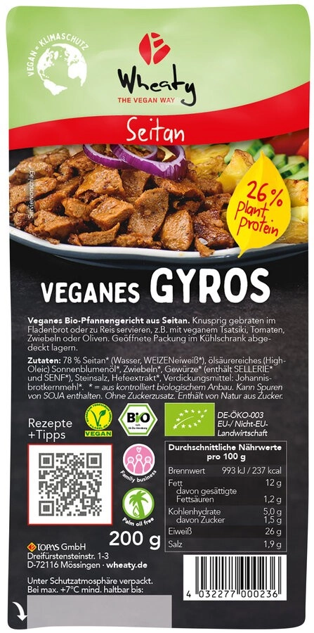Wheaty Wheaty SchnellMahl Gyros, 200 gr Packung