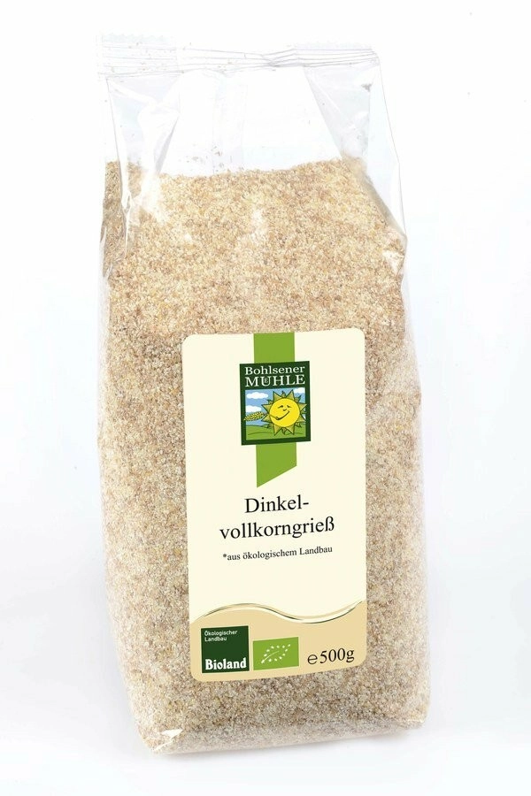 Bohlsener Mühle Dinkelvollkorngrieß, 500 gr Packun
