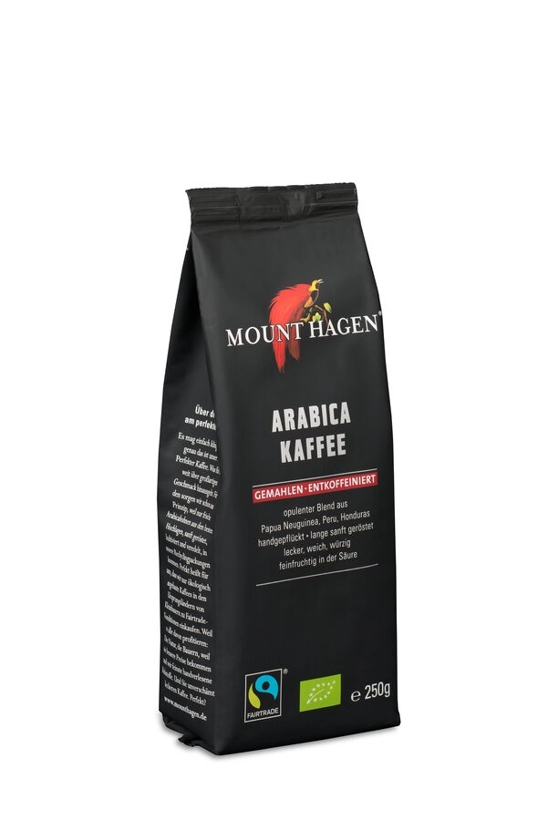 Mount Hagen Röstkaffee, entkoffeiniert, gemahlen,