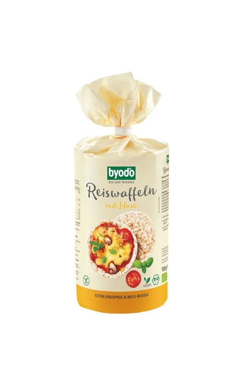 byodo Reiswaffeln mit Hirse, 100 gr Packung -glut