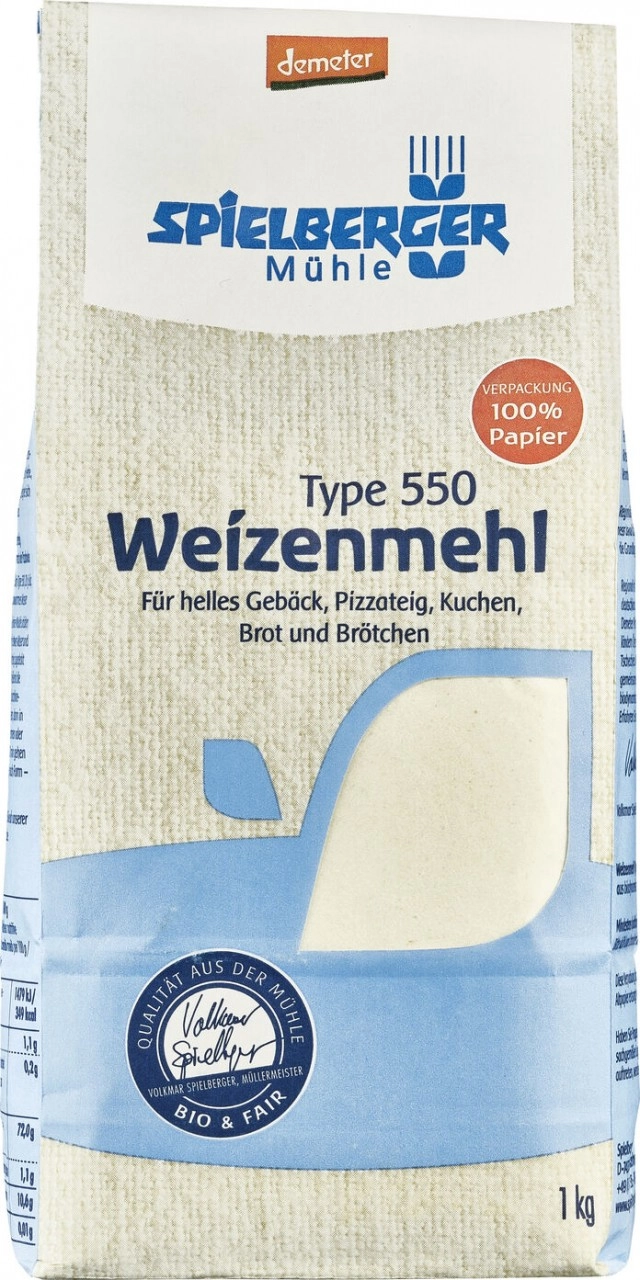 Spielberger Weizenmehl Type 550, 1 kg Packung - Au