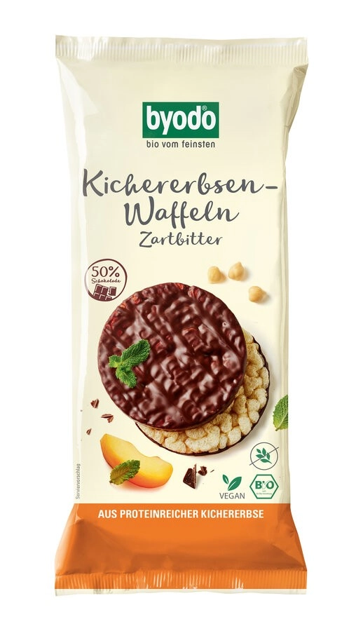 byodo Kichererbsen-Waffeln Zartbitter, 65 g Packun