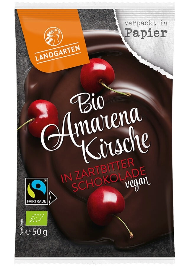 Landgarten Amarenakirsche in Zartbitterschokolade,