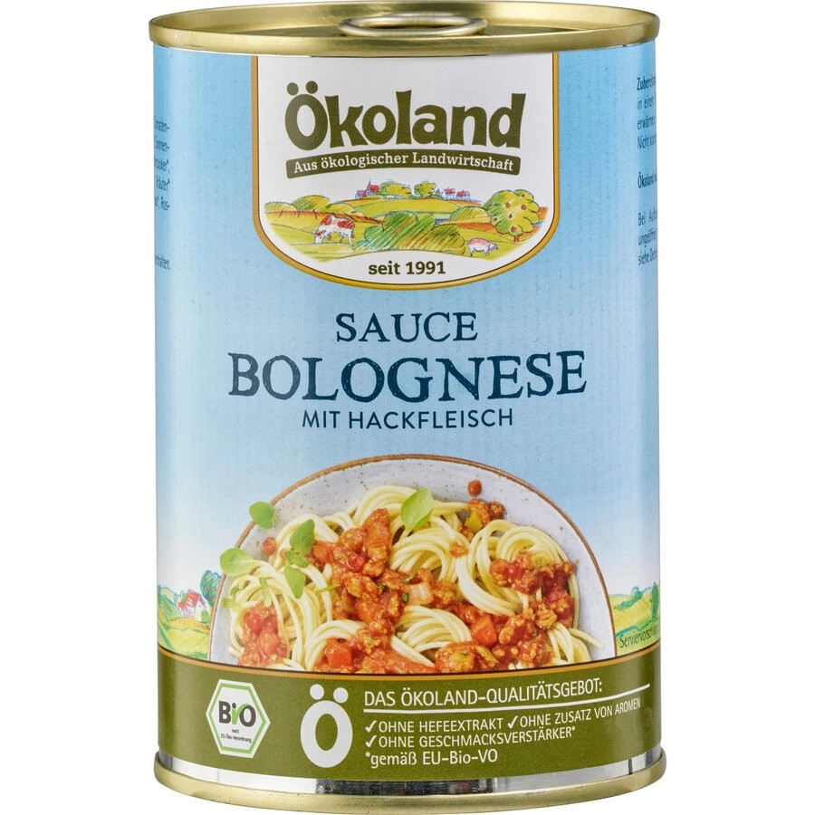 Ökoland Sauce Bolognese mit Hackfleisch, 400 gr Do