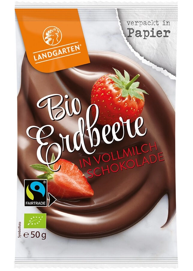 Landgarten Erdbeeren in Vollmilchschokolade Schoko