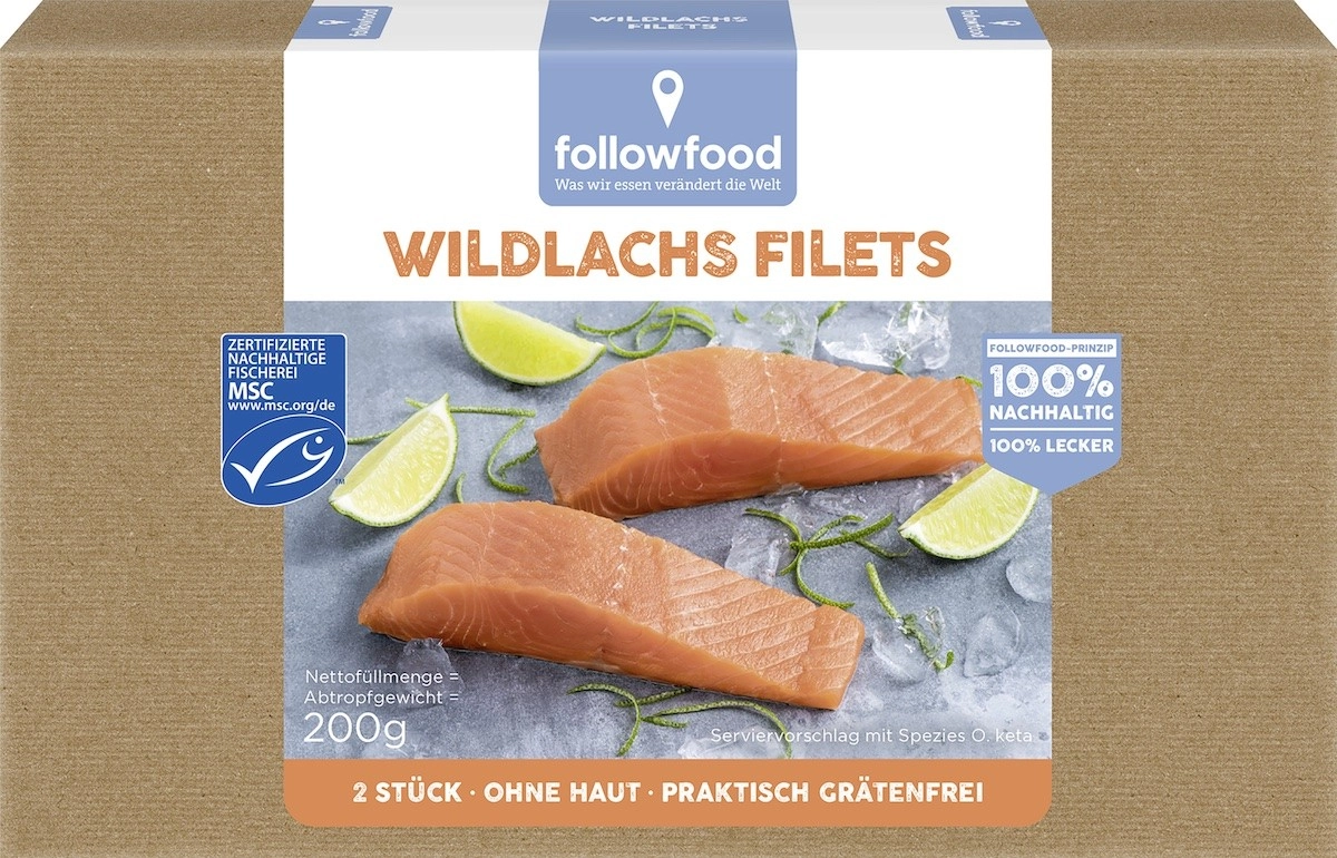 Wildfang Wildlachs Filets, 200 gr Schachtel gefroren