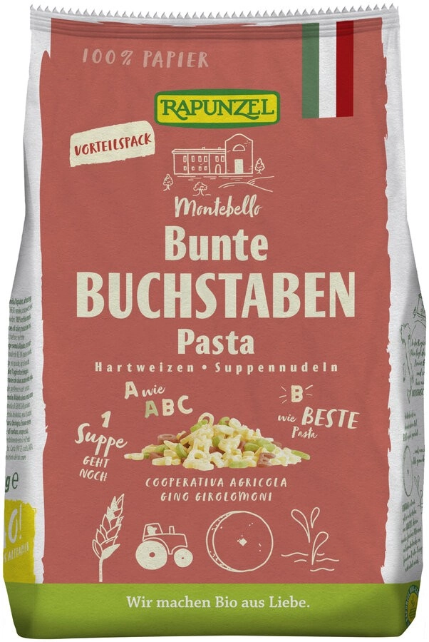 Rapunzel Buchstaben Suppennudeln bunt Semola, 500