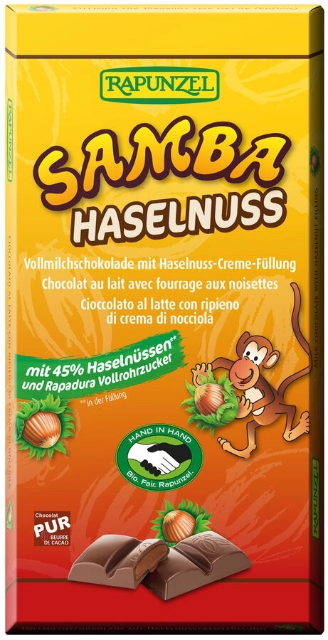 Rapunzel Samba Schokolade HIH, 90 g Stück