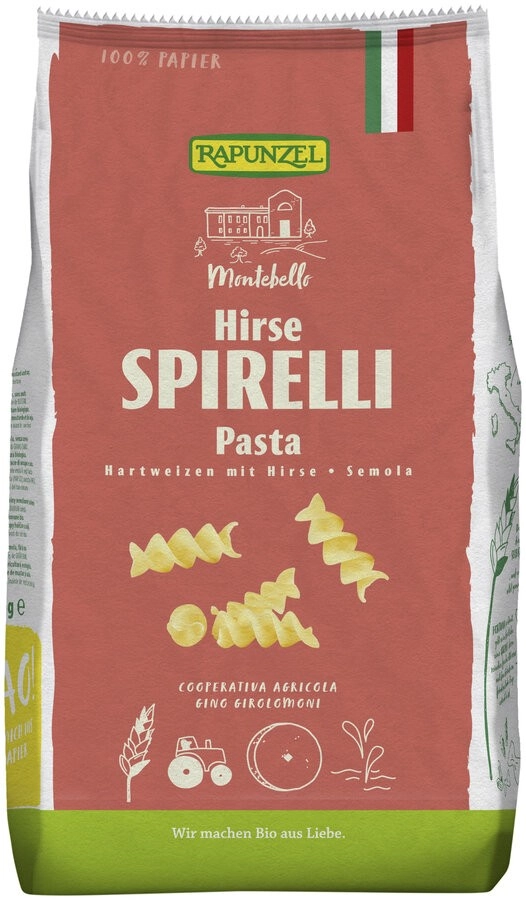 Rapunzel Hirse-Spirelli semola, 500 gr Packung