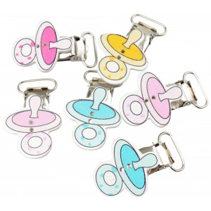 Infinity Hearts Hosenträgerclipss mit Schnullern Farbenmix - 6 Stk