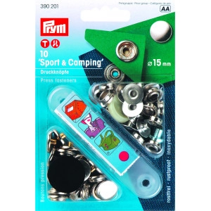 Prym Sport und Camping Druckknöpfe Silber 15mm - 10 Stück.