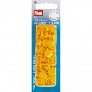Prym Color Snaps Druckknöpfe Kunststoff Rund Gelb 12,4mm - 30 Stk