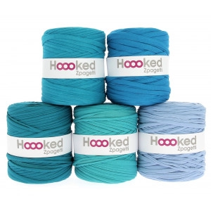 Hoooked Zpagetti T-Shirt Garn Unicolor 21 Türkis-/Meeresblauton 1 Stk
