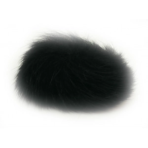 Pompon Quaste Kaninchenhaar Schwarz 60 mm