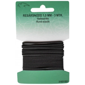 Elastisches Band rund Schwarz 1,5mm 3m