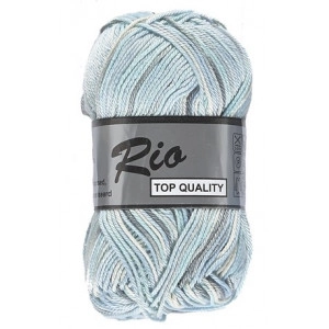 Lammy Rio Garn Print 622 Weiß/Grau/Blau 50 Gramm