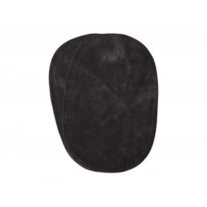 Ausbesserungs-Patches Kunstwildleder Oval Dunkelgrau 10x15cm - 2 Stück