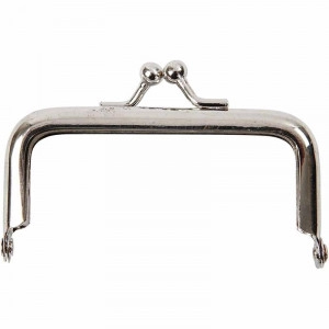 Taschenbügel / Bügelverschluss Quadratisch Silber 7,5 cm