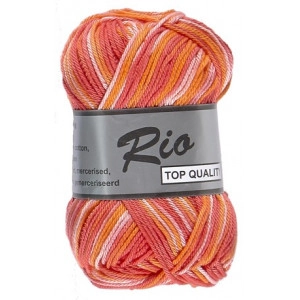 Lammy Rio Garn Print 629 Rot/Rosa/Orange 50 Gramm